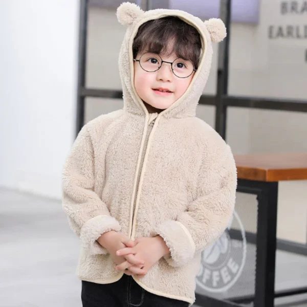 Children Flannel Jacket Autumn and Winter Baby Girl Clothes Hooded Cute Toddler Outerwear Clothing Warm Boys Coat 1-5 Years - Image 5