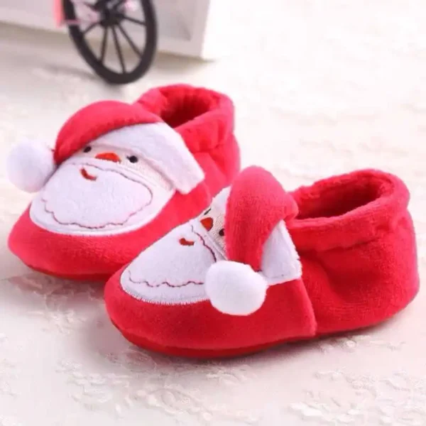 Winter Christmas Snow Boots Cute Cartoon Santa Claus children's Shoes For Baby Boys And Girls Christmas Shoes Suitable For 0-18M - Image 4