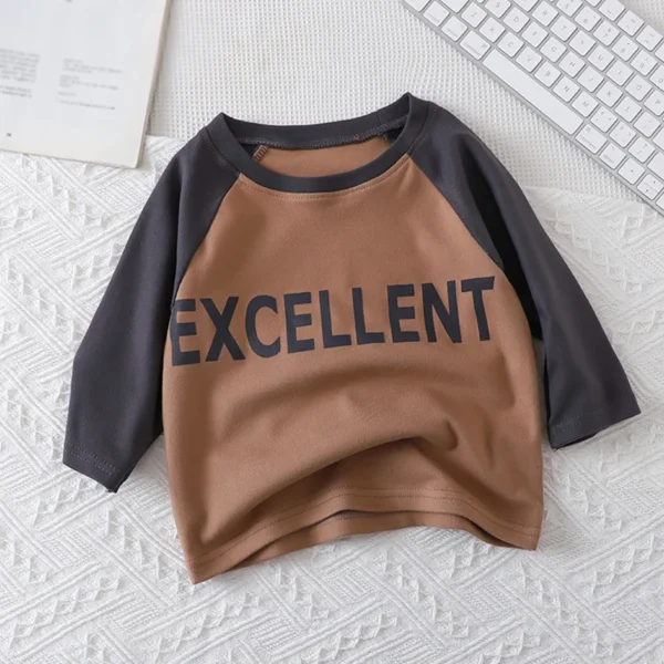 Spring Children T-shirt Bottom Kids Long Sleeved Boys T-shirts Girls Pullover Autumn Fashion Letter Baby Outerwear - Image 3