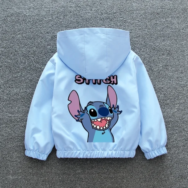 Lilo and Stitch Children Girls Hooded Jacket Coat 2024 Autumn Baby Boy Cartoon Zipper Long Sleeve Casual Clothing Kids Outerwear - Image 4