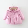 Spring and Autumn Girls Long sleeved Solid Color Hooded Windproof Coat Top Children's Wear Jacket Mid length Korean Edition - Image 5