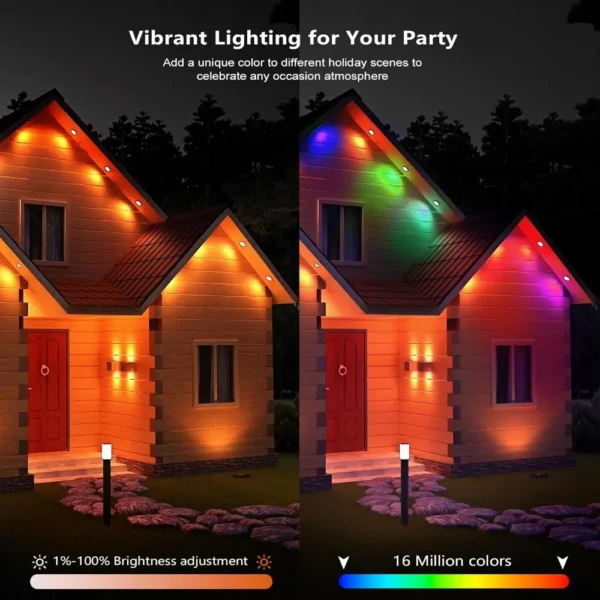 Smart Permanent Outdoor Lights, 100ft Smart Eave Lights for House Christmas Halloween Party Decor,Work with APP/Google Assistant - Image 2