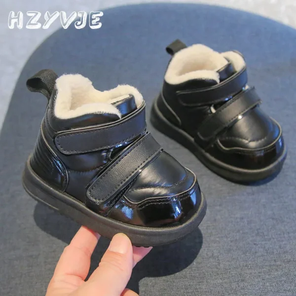 2023 Winter New Plus Thickened Baby Walking Cotton Shoes Children's Add Velvet Warm Snow Boots Non Slip Outdoor Sports Shoes - Image 4