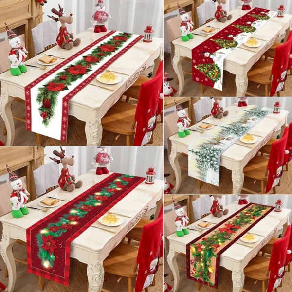Christmas Table Runner Cloth Merry Christmas Table Decor for Home 2024 Tablecloth Xmas Ornament Navidad Natal New Year Gift 2025 - Image 5