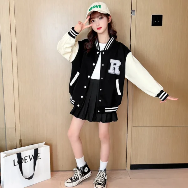 Teenage Girls Baseball Jackets For 5-14 Years Old Teens Clothes Children Sports Outerwear Coat Spring Autumn Fashion Boys Jacket - Image 4