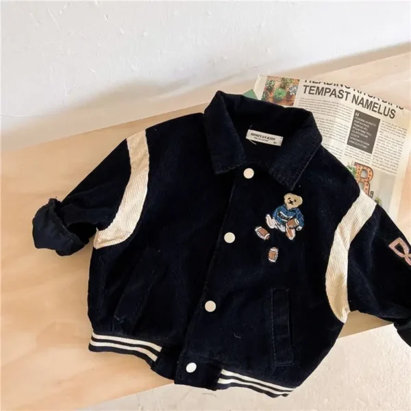 Fashion Baby Girl Boy Corduroy Jacket Casual Cartoon Embroidery Infant Toddler Child Coat Fall Spring Kid Outwear Baby Clothes - Image 3