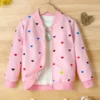 Girls Colorful Love Print Zipper Jacket Children's Spring and Autumn Casual Coat