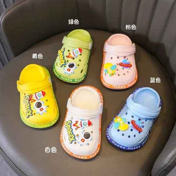 Kids Sandals Hole Children's Shoes Slippers Soft Anti-Skid Cartoon DIY Design Hole Baby Shoes Sandy Beach For Boys Girls - Image 3