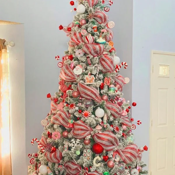 Christmas Crystal Gauze Ribbons 2024 Christmas Tree Decorations for Home Door Wreaths Navidad Noel Gifts Happy New Year 2025 - Image 5