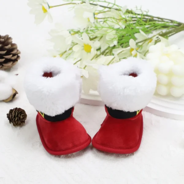 Baby Toddler Shoes, Christmas Cute Plush Heart Boots, Warm and Non-Slip, Suitable for Festival & Party Wear, Winter Style - Image 2