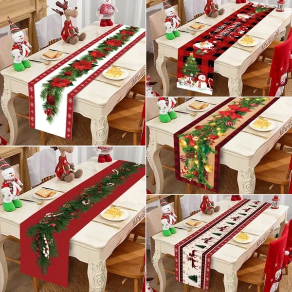 Christmas Table Runner Cloth Merry Christmas Table Decor for Home 2024 Tablecloth Xmas Ornament Navidad Natal New Year Gift 2025 - Image 3