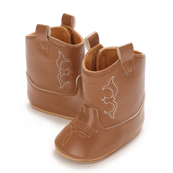New Baby Little Boots Cute High Quality Soft PU Anti slip Sole Spring and Autumn Fashion 0-18M Newborn Walking Shoes - Image 5