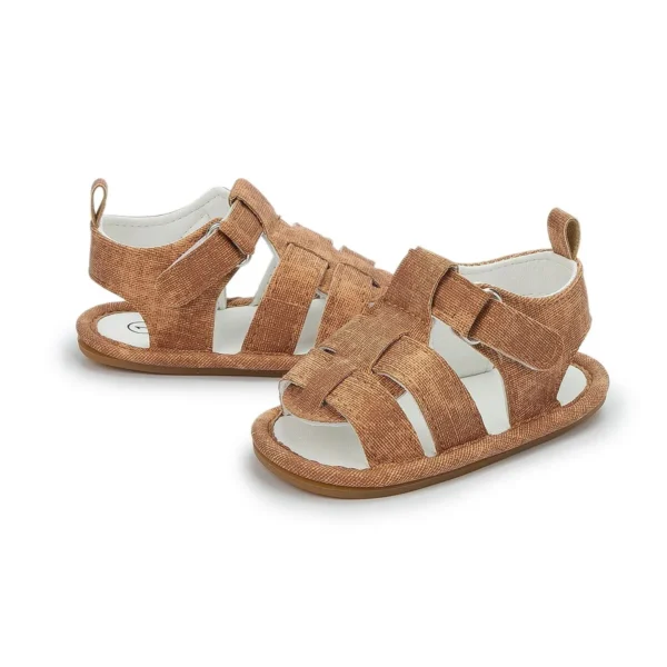 Meckior Baby Boys Sandals Toddler Grey Flats Non-slip Rubber Sole Baby Beach Sandals Crib First Walker Summer Baby Shoes - Image 8