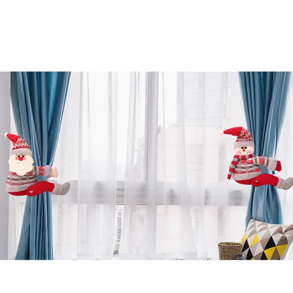New Year 2024 Christmas Curtain Holder Buckle Plush Elk Santa Claus Dolls Curtain Christmas Decor for Home Navidad 2023 Supplies - Image 5