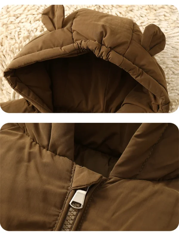 Boys Girls Warm Hooded Outerwear Baby Winter Thickened Jackets Childrens Solid Color Cotton Down Coat Kids Casual Clothing - Image 6
