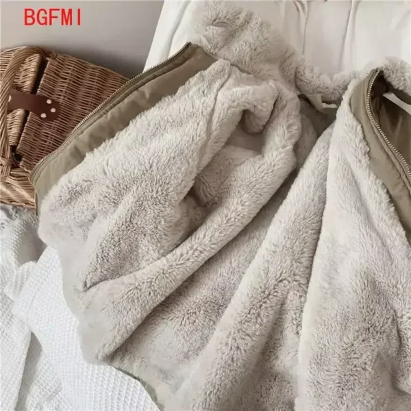 Baby Boys Khaki Lamb Wool Blend Parkas Coat Autumn Winter Coats Fur Jackets for Girls Cute Warm Jacket Children Snowsuit Fashion - Image 5