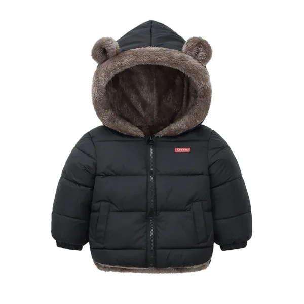 Kids Thick Warm Coats Winter Children's Fleece Hooded Jackets Autumn Cashmere Padded Snowsuit Boys Girls Cotton Outerwear 2-6Y - Image 2