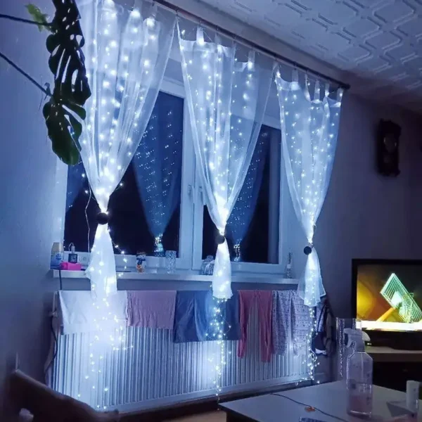 2024 Xmas Party Gifts USB LED Curtain String Lights Remote Control Christmas Decoration for Home New Year 2025 Navidad Decor - Image 4