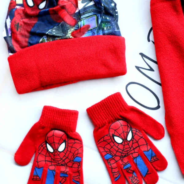 New Autumn Winter Children Hat SpiderMan Red Halloween Cartoon Scarf Hat Glove Warm knitted hat Boy Girl Cap Child Christmas Hat - Image 6