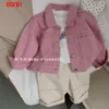 2-10Y Boys Girls Denim Cotton Jackets Pink Laple Tops Spring Autumn 2024 New Fashion Sweet Cute Coat Jacket Baby Girl Clothes - Image 3