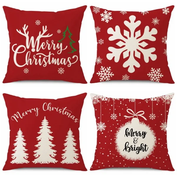 45cm Merry Christmas Cushion Cover Pillowcase 2024 Christmas Decorations for Home Ornament Happy New Year Christmas Decor 2025 - Image 3
