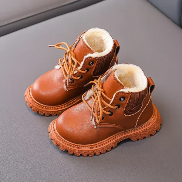Cozy Plush Lining Children Snow Boots Anti-skid Soft Bottom with A Grippy Material Baby Toddler Boys Girls Winter Shoes E08061 - Image 4