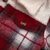 1-6 year old boys' spring and autumn style spliced fleece collar single breasted checkered versatile casual jacket - Image 5