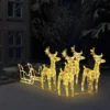17x4x22 in 5 LED Outdoor Christmas Reindeer Yard Decoration, Lawn Decoration, Outdoor Luminous Reindeer Outdoor Gold
