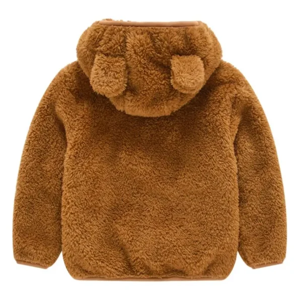 Baby Fleece Outerwear Kids Flannel Warm Coat Autumn Winter Boys Girls Jackets Children's Casual Hooded Cute Bear Ears Jacket - Image 4