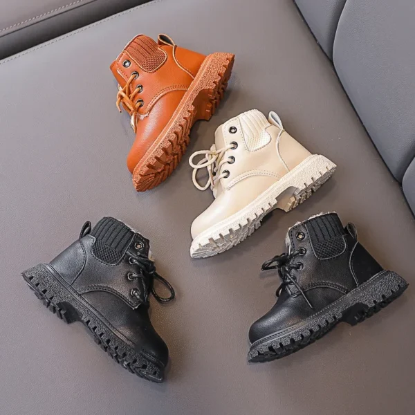 Cozy Plush Lining Children Snow Boots Anti-skid Soft Bottom with A Grippy Material Baby Toddler Boys Girls Winter Shoes E08061 - Image 3