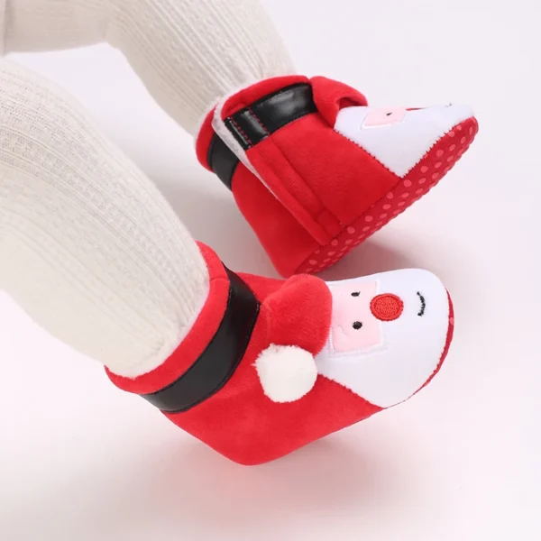 Winter Christmas Snow Boots Cute Cartoon Santa Claus children's Shoes For Baby Boys And Girls Christmas Shoes Suitable For 0-18M - Image 6
