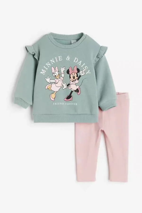 Cute Minnie Print Tops 2pcs For Girls Child Autumn Long Sleeve Tracksuits New Fashion Clothing Kids Casual Hoodies+Sweatpants - Image 3