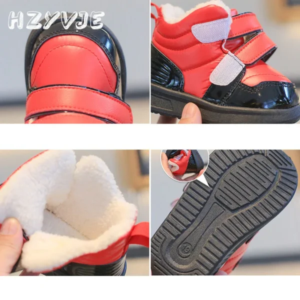 2023 Winter New Plus Thickened Baby Walking Cotton Shoes Children's Add Velvet Warm Snow Boots Non Slip Outdoor Sports Shoes - Image 6