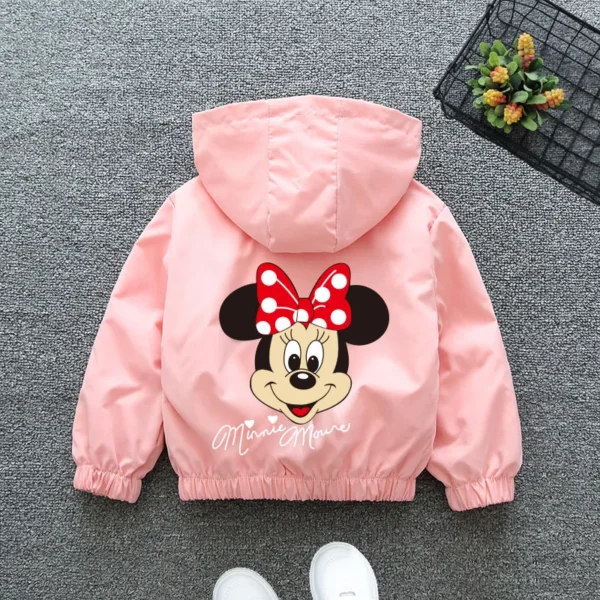 Disney Girls Cartoon Mickey Mouse Jacket Frozen Elsa Princess Coats Spring Autumn Kids Hooded Jackets Casual Sports Outerwear - Image 3