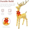 Lighted Christmas 4ft Reindeer & Sleigh Outdoor Yard Decoration Set w/ 205 LED Lights, Stakes, Zip Ties - Gold - Image 6