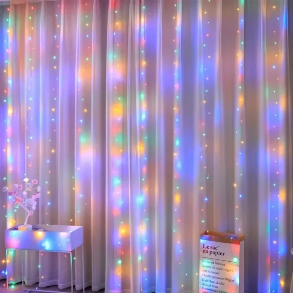 3M LED Curtain Garland Fairy String Lights Christmas Holiday Party Wedding Decoration USB Remote 8 Modes Waterfall Lighting - Image 5