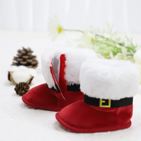 Baby Toddler Shoes, Christmas Cute Plush Heart Boots, Warm and Non-Slip, Suitable for Festival & Party Wear, Winter Style - Image 5