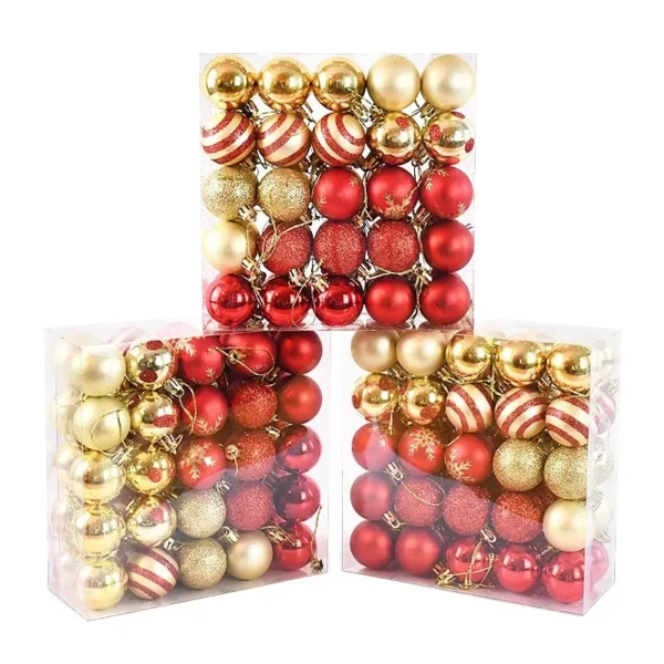 50Pcs/box 4cm Christmas Balls Ornament Xmas Tree Hanging Bauble Pendant 2024 Christmas Decoration for Home 2025 New Year Gifts - Image 3