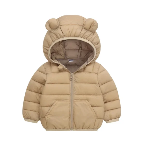 New Winter Down Warm Jackets Autumn Baby Thin Hooded Cotton Coats Girls Boys Cute Solid Outerwear 2-6 Years - Image 2