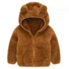 Baby Fleece Outerwear Kids Flannel Warm Coat Autumn Winter Boys Girls Jackets Children's Casual Hooded Cute Bear Ears Jacket - Image 3