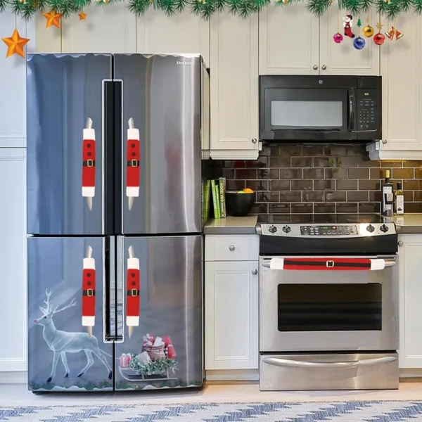 Christmas Plush Cloth Refrigerator Handle Covers Appliance Handle Covers Xmas Decorations for Home 2024 Navidad Natal New Year - Image 2
