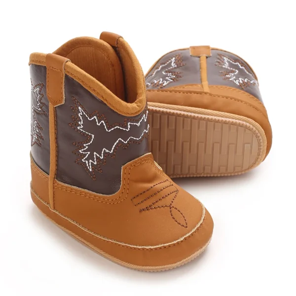 Fashionable New Baby Little Boots Cute High Quality Soft PU Anti slip Sole Spring and Autumn 0-18M Newborn Walking Shoes - Image 3