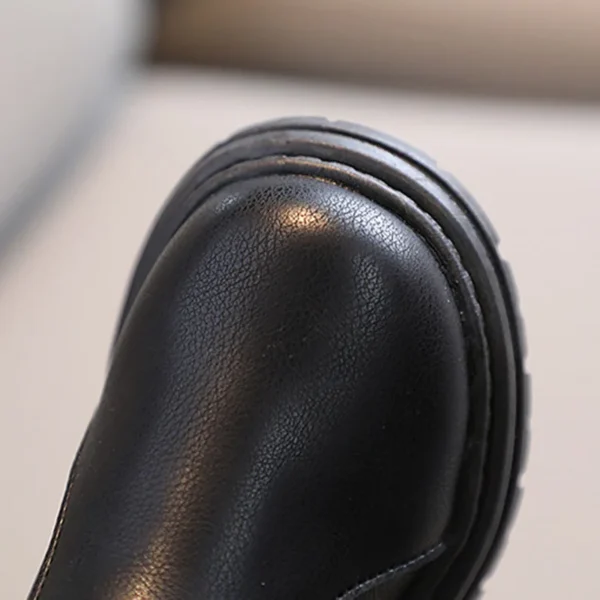 Kids Leather Shoes Boys Girls British Style Simple Side Zipper Design Non-Slip Short Boots Martins Boots - Image 3