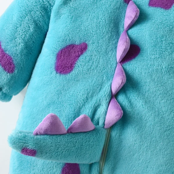 Toddler Baby Thicken Fleece Rompers Cartoon Animal Horn Hooded Jumpsuit Warm Kids Winter Outerwear Infant Playsuits Clothes - Image 3