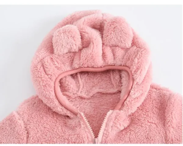 Baby Fleece Outerwear Kids Flannel Warm Coat Autumn Winter Boys Girls Jackets Children's Casual Hooded Cute Bear Ears Jacket - Image 6
