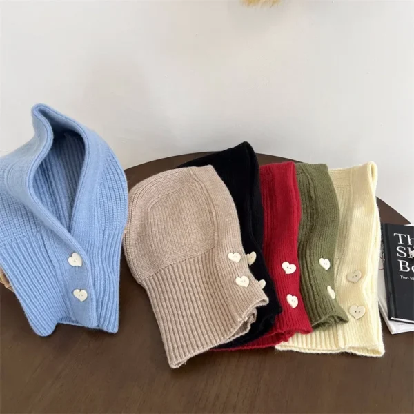 Knitted Ribbed Knitted Hat Warm Thicken Imitation Cashmere Scarf Set Shawl Split Finger Gloves Wool Pullover Hat Accessories - Image 5