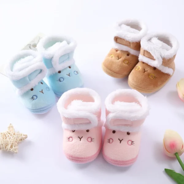 Autumn Winter Warm Newborn Boots Baby Girls Boys Shoes Toddler Soft Sole Fur Snow Boots Infant Toddler Cotton-Padded Shoes - Image 2