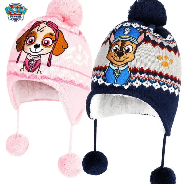 2-3PCS/SET Genuine PAW PATROL Winter Hat Glove Scarf SET Cute Cartoon Skye Chase Boys Girls Baby Cap Christmas Gifts - Image 5
