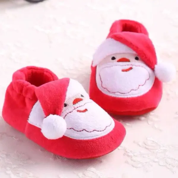 Winter Christmas Snow Boots Cute Cartoon Santa Claus children's Shoes For Baby Boys And Girls Christmas Shoes Suitable For 0-18M - Image 5