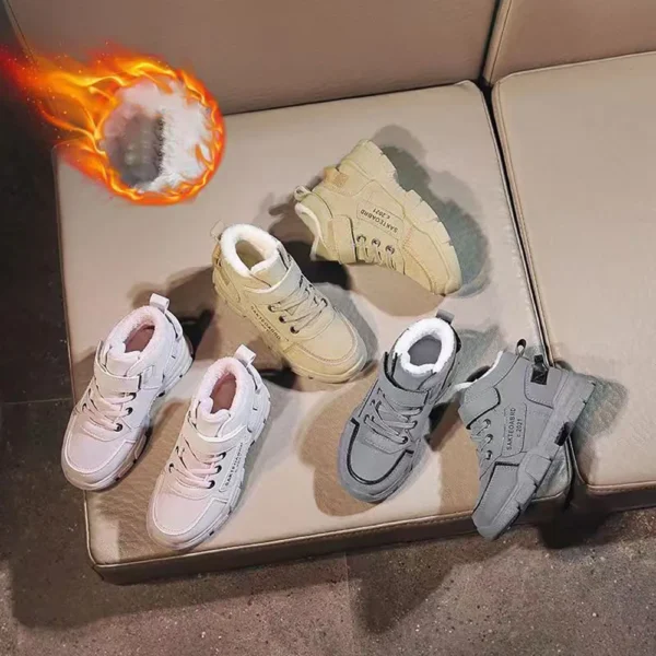 Winter Snow Boots For Children 2024 Trend Fashion Plush Cotton Shoes Thick Warm Teenager Faux Fur Boots For Kids - Image 2